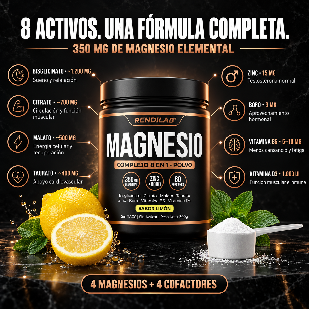 RENDILAB MAGNESIO . COMPLEJO 8 EN 1